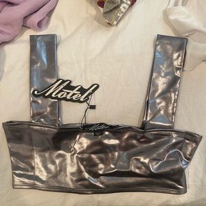 MOTEL SILVER CROP TOP (sold out everywhere!!)